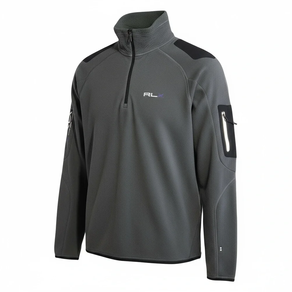 🧊 POLO RLX Men’s Gray Fleece‎ 1/4 Zip Pullover | Size XL | Tech-Core Beast
